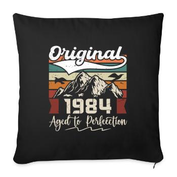1984 - Gift born in 1984 - Sofa pillowcase 17,3'' x 17,3'' (45 x 45 cm) - black - Front