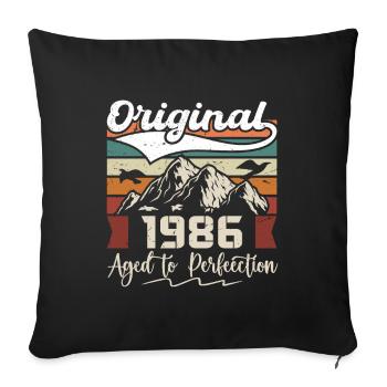 1986 - Gift born in 1986 - Sofa pillowcase 17,3'' x 17,3'' (45 x 45 cm) - black - Front