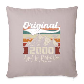 2000 - Gift born in 2000 - Sofa pillowcase 17,3'' x 17,3'' (45 x 45 cm) - light taupe - Front