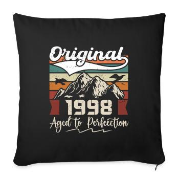 1998 - Cadeau né en 1998 - Housse de coussin décorative 45 x 45 cm - noir - Devant