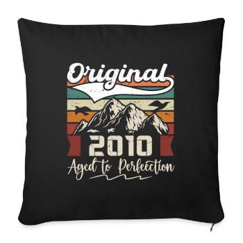 2010 - Gift born in 2010 - Sofa pillowcase 17,3'' x 17,3'' (45 x 45 cm) - black - Front