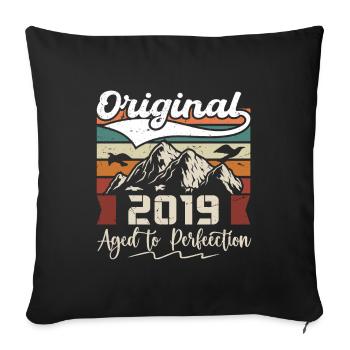 2019 - Gift born in 2019 - Sofa pillowcase 17,3'' x 17,3'' (45 x 45 cm) - black - Front