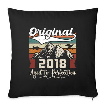 2018 - Cadeau né en 2018 - Housse de coussin décorative 45 x 45 cm - noir - Devant