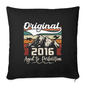 2016 - Gift born in 2016 - Sofa pillowcase 17,3'' x 17,3'' (45 x 45 cm) - black - Front
