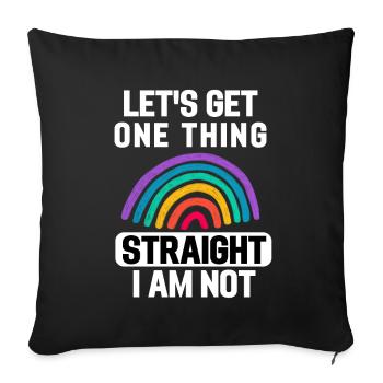 Rainbow Queer Gay Pride Cadeau drôle LGBT - Housse de coussin décorative 45 x 45 cm - noir - Devant