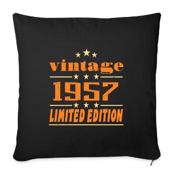 1957 Vintage Retro Birthday Bday Gift 1957 - Sofa pillowcase 17,3'' x 17,3'' (45 x 45 cm) - black - Front