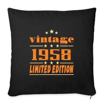 1958 Vintage Retro Birthday Bday Gift 1958 - Sofa pillowcase 17,3'' x 17,3'' (45 x 45 cm) - black - Front