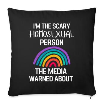 Rainbow Queer LGBT Gay Pride Gift LGBTQ - Housse de coussin décorative 45 x 45 cm - noir - Devant