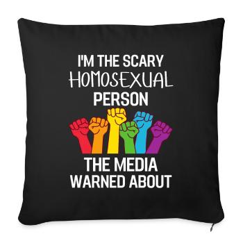 Regenbogen Faust Queer Gay Pride Geschenk LGBT - Sofakissenbezug 45 x 45 cm - Schwarz - Vorne