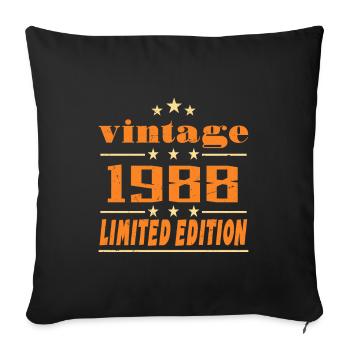1988 Vintage Retro Birthday Bday Gift 1988 - Sofa pillowcase 17,3'' x 17,3'' (45 x 45 cm) - black - Front