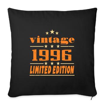 1996 Vintage Retro Birthday Bday Gift 1996 - Sofa pillowcase 17,3'' x 17,3'' (45 x 45 cm) - black - Front
