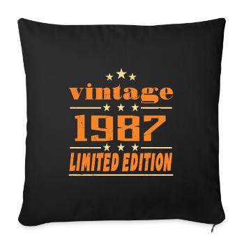 1987 Vintage Retro Birthday Bday Gift 1987 - Sofa pillowcase 17,3'' x 17,3'' (45 x 45 cm) - black - Front