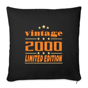 2000 Vintage Retro Birthday Bday Gift 2000 - Sofa pillowcase 17,3'' x 17,3'' (45 x 45 cm) - black - Front