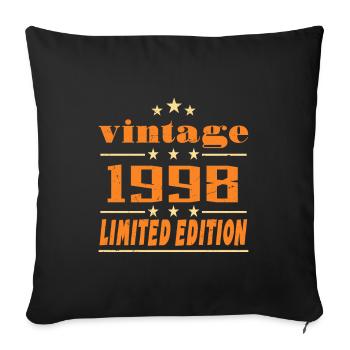 1998 Vintage Retro Birthday Bday Gift 1998 - Sofa pillowcase 17,3'' x 17,3'' (45 x 45 cm) - black - Front