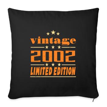 2002 Vintage Retro Geburtstag Bday Geschenk 2002 - Sofakissenbezug 45 x 45 cm - Schwarz - Vorne