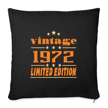 1972 Vintage Retro Birthday Bday Gift 1972 - Sofa pillowcase 17,3'' x 17,3'' (45 x 45 cm) - black - Front