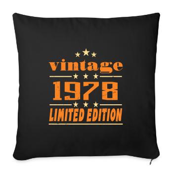 1978 Vintage Retro Birthday Bday Gift 1978 - Sofa pillowcase 17,3'' x 17,3'' (45 x 45 cm) - black - Front
