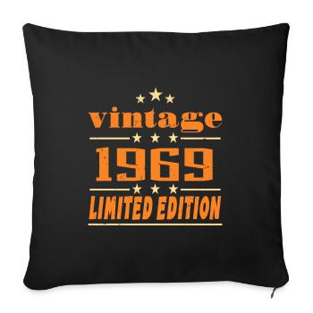 1969 Vintage Retro Birthday Bday Gift 1969 - Sofa pillowcase 17,3'' x 17,3'' (45 x 45 cm) - black - Front
