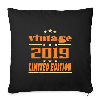 2019 Vintage Retro Birthday Bday Gift 2019 - Sofa pillowcase 17,3'' x 17,3'' (45 x 45 cm) - black - Front