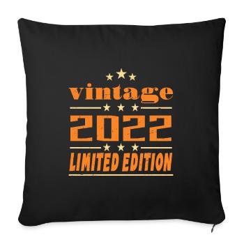 2022 Vintage Retro Birthday Bday Gift 2022 - Sofa pillowcase 17,3'' x 17,3'' (45 x 45 cm) - black - Front