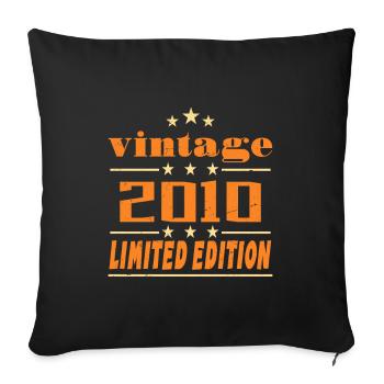 2010 Vintage Retro Birthday Bday Gift 2010 - Sofa pillowcase 17,3'' x 17,3'' (45 x 45 cm) - black - Front