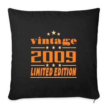 2009 Vintage Retro Birthday Bday Gift 2009 - Sofa pillowcase 17,3'' x 17,3'' (45 x 45 cm) - black - Front