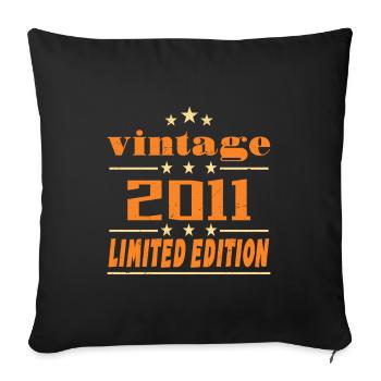 2011 Vintage Retro Birthday Bday Gift 2011 - Sofa pillowcase 17,3'' x 17,3'' (45 x 45 cm) - black - Front
