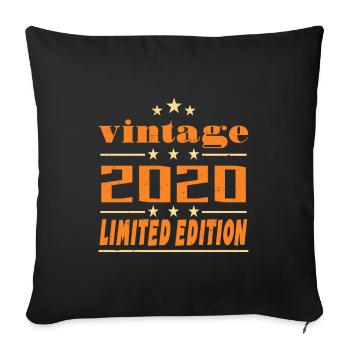 2020 Vintage Retro Birthday Bday Gift 2020 - Sofa pillowcase 17,3'' x 17,3'' (45 x 45 cm) - black - Front