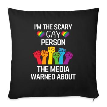 Regenbogen Faust Gay Pride Geschenk Lustiges LGBT - Sofakissenbezug 45 x 45 cm - Schwarz - Vorne