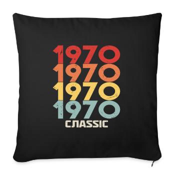 1970 Jubilé dans un style vintage classique 1970 - Housse de coussin décorative 45 x 45 cm - noir - Devant
