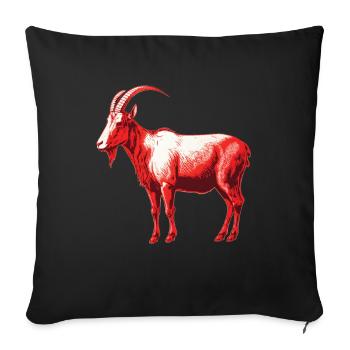 Goat red and white - Sofa pillowcase 17,3'' x 17,3'' (45 x 45 cm) - black - Front