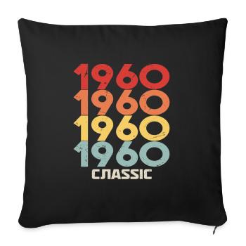 1960 Jubilé dans le style vintage classique 1960 - Housse de coussin décorative 45 x 45 cm - noir - Devant