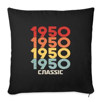 1950 Jubilee in classic vintage style 1950 - Sofa pillowcase 17,3'' x 17,3'' (45 x 45 cm) - black - Front