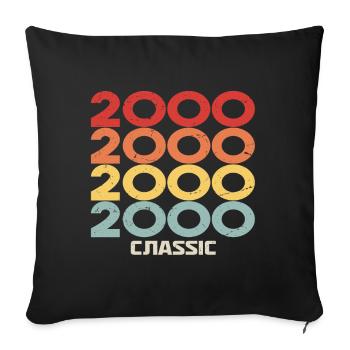2000 Anniversary in classic vintage style 2000 - Sofa pillowcase 17,3'' x 17,3'' (45 x 45 cm) - black - Front