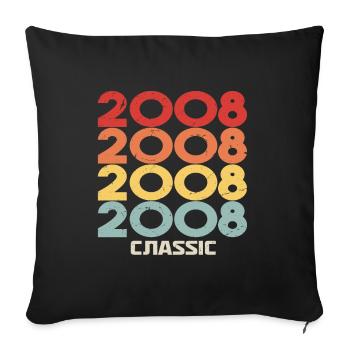 2008 Anniversary in classic vintage style 2008 - Sofa pillowcase 17,3'' x 17,3'' (45 x 45 cm) - black - Front