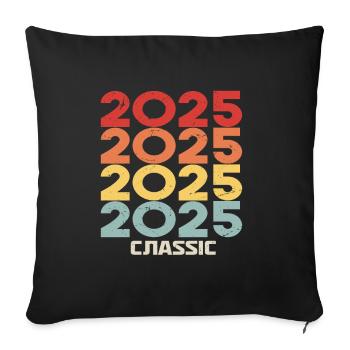 2025 Anniversaire dans le style vintage classique 2025 - Housse de coussin décorative 45 x 45 cm - noir - Devant