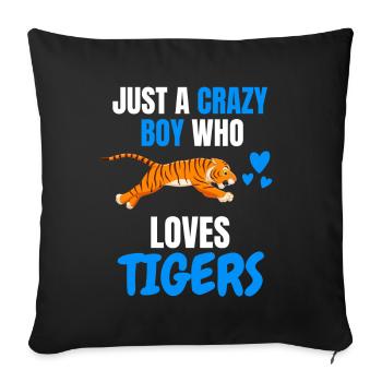 Dschungel Tier Jungen Zoo Tier Geschenk Tiger - Sofakissenbezug 45 x 45 cm - Schwarz - Vorne