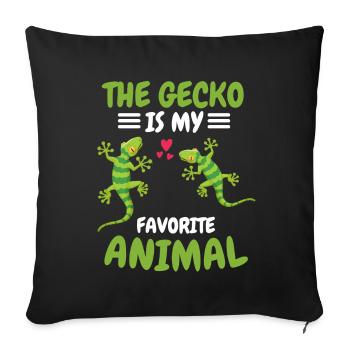 Amoureux des animaux Lézards Reptiles Animal Gift Gecko - Housse de coussin décorative 45 x 45 cm - noir - Devant