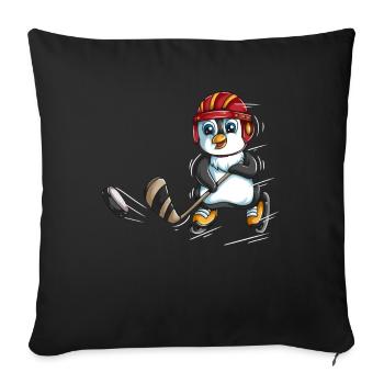 Penguin ice hockey hockey stick sport penguins - Sofa pillowcase 17,3'' x 17,3'' (45 x 45 cm) - black - Front