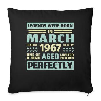 56ème anniversaire Mars Millésime 1967 Millésime - Housse de coussin décorative 45 x 45 cm - noir - Devant
