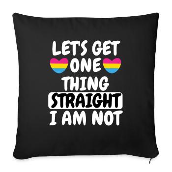LGBT Pan Pride Pan Heart Gift Pansexual - Sofa pillowcase 17,3'' x 17,3'' (45 x 45 cm) - black - Front