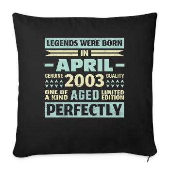 20ème anniversaire Avril Millésime 2003 Millésime - Housse de coussin décorative 45 x 45 cm - noir - Devant