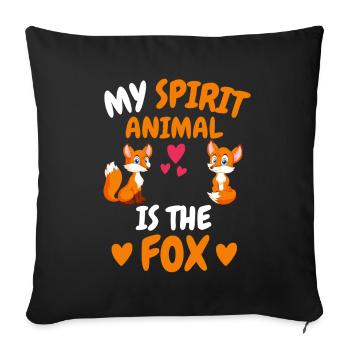 My Spiritual Animal Forest Animal Gift Fox - Sofa pillowcase 17,3'' x 17,3'' (45 x 45 cm) - black - Front
