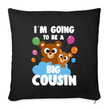 Annonce du bébé I’m Gonna Be A Big Cousin - Housse de coussin décorative 45 x 45 cm - noir - Devant