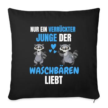 Trash Panda Tierliebhaber Jungs Geschenk Waschbär - Sofakissenbezug 45 x 45 cm - Schwarz - Vorne