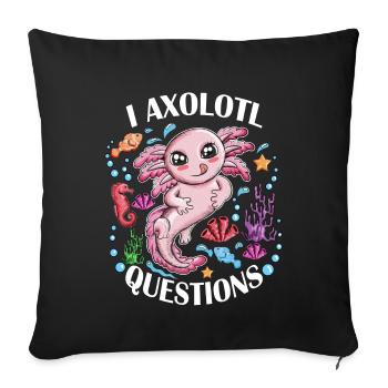 I'm Axolotl still ask Sweet swimmer newt - Sofa pillowcase 17,3'' x 17,3'' (45 x 45 cm) - black - Front