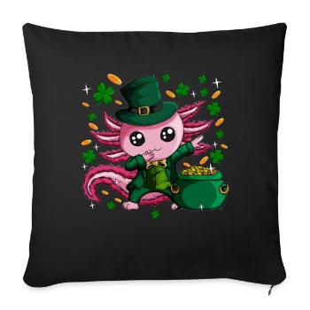 Un mignon triton gobelin fait du dabbing le jour de la St Patriks - Housse de coussin décorative 45 x 45 cm - noir - Devant