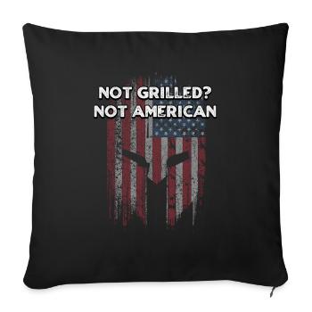 Not Grilled Not American Funny Food Humor Foodie - Sofa pillowcase 17,3'' x 17,3'' (45 x 45 cm) - black - Front