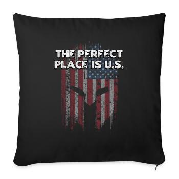 L’endroit idéal est l’indépendance des États-Unis le 4 juillet - Housse de coussin décorative 45 x 45 cm - noir - Devant