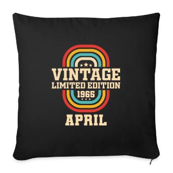 58ème Anniversaire Avril Cru 1965 Cru - Housse de coussin décorative 45 x 45 cm - noir - Devant